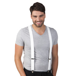 Bílé kšandy (šle) pružné